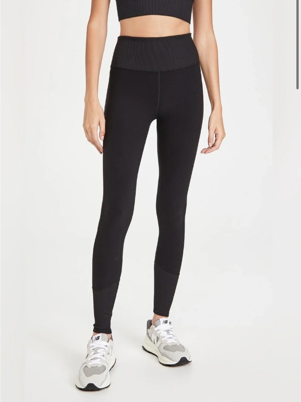 ALO Yoga Black Ribbed High-Waist Leggings